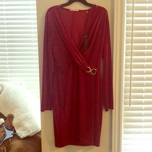 Red Long-sleeve Short Dress (never worn)